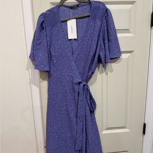 Floral Wrap Dress in Purple